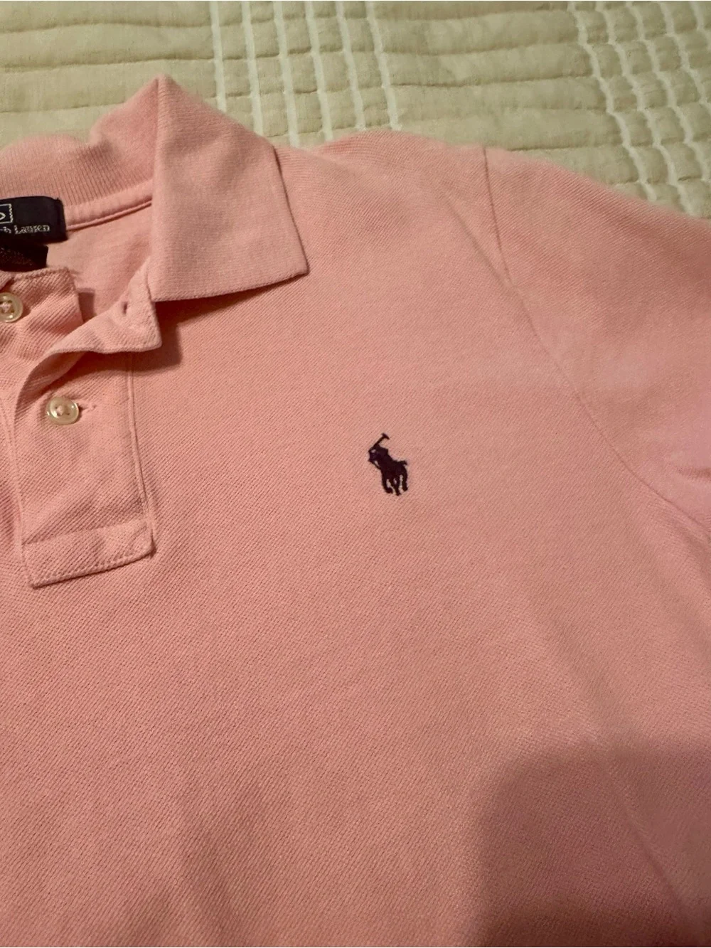 Ralph Lauren Pink Short-Sleeve Polo with Navy Pony